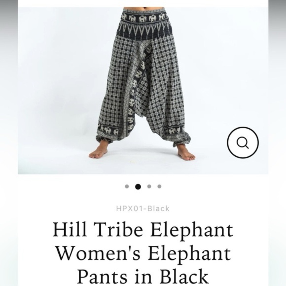 Hill tribe elephant women Aladdin style free cotton pants - Picture 7 of 12